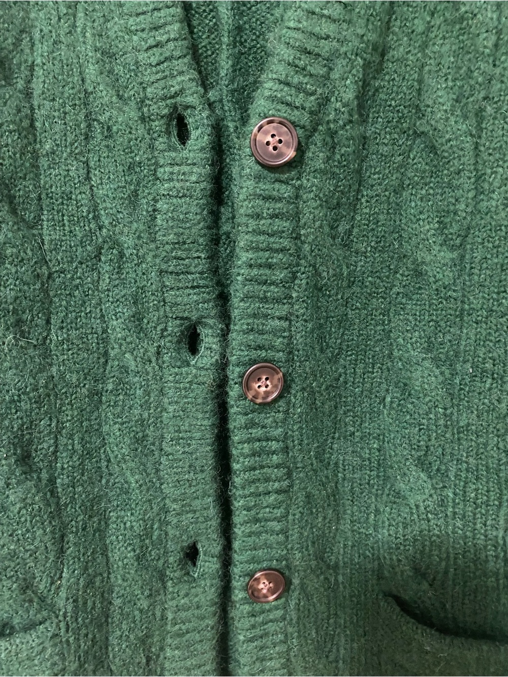 J. Crew Forest Green Cable Knit Cardigan - Picture 3 of 4